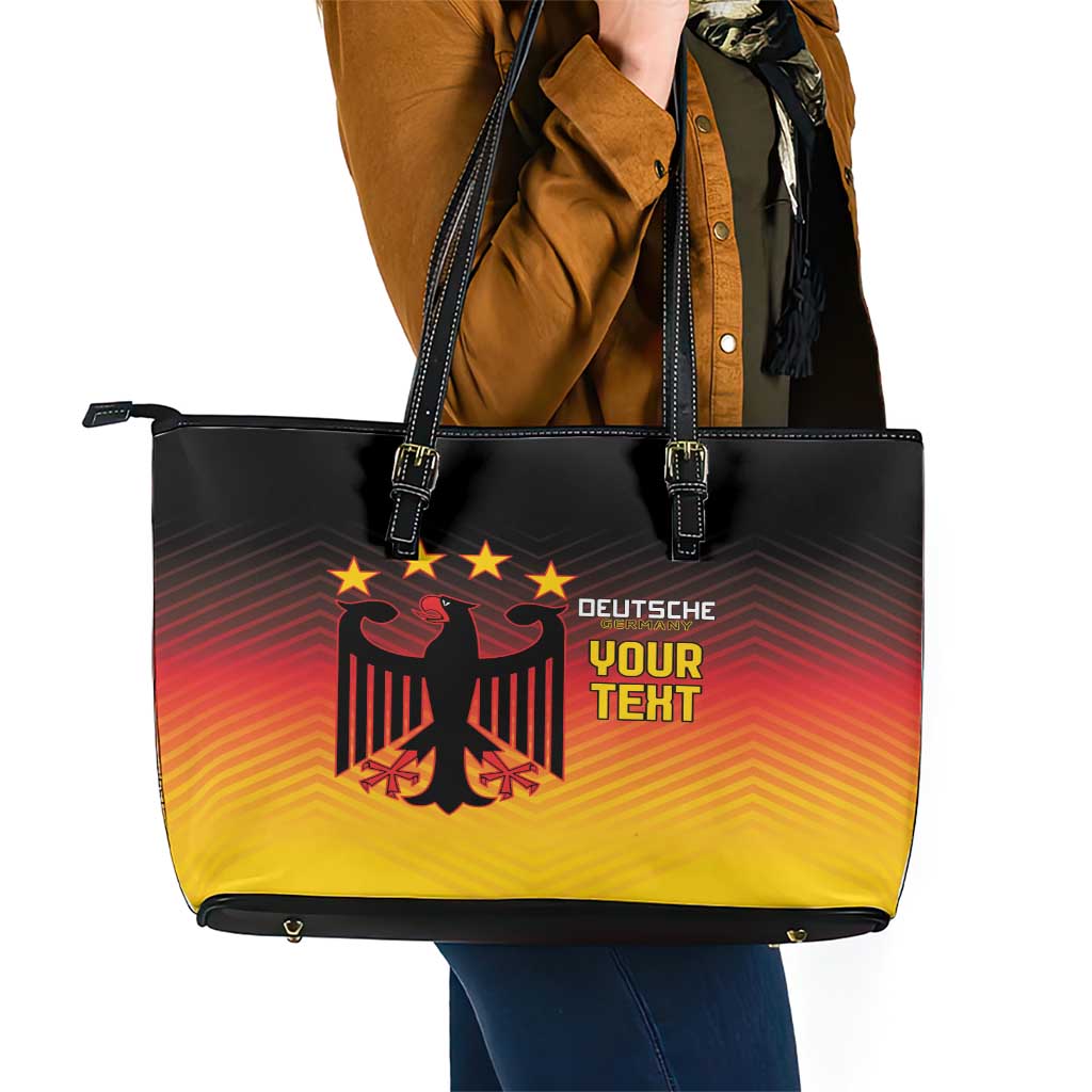 Custom Germany Football Leather Tote Bag Special Black Eagle Flag Style LT9