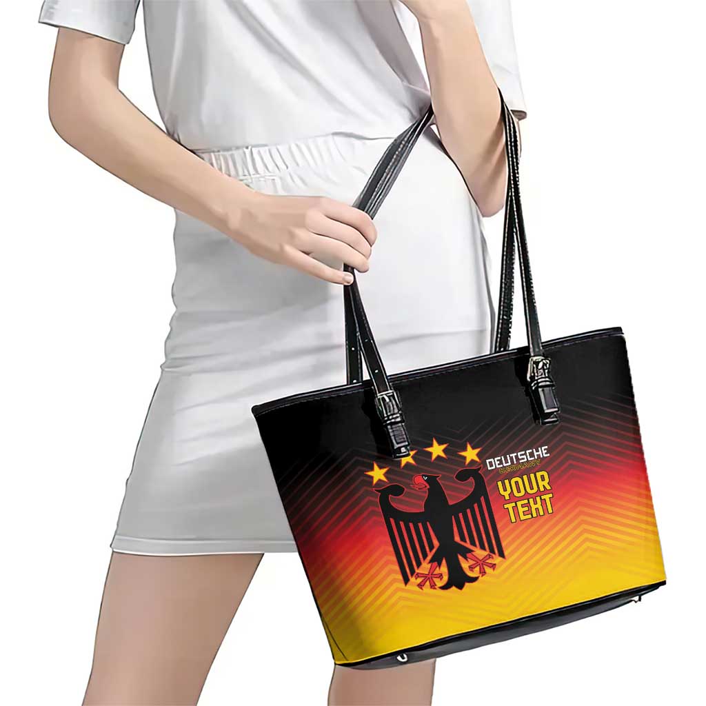 Custom Germany Football Leather Tote Bag Special Black Eagle Flag Style LT9