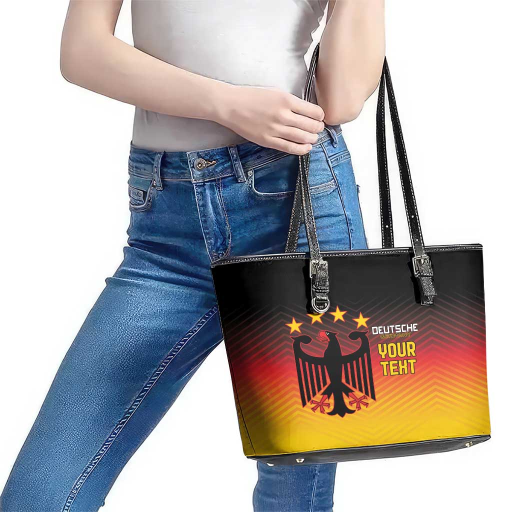 Custom Germany Football Leather Tote Bag Special Black Eagle Flag Style LT9