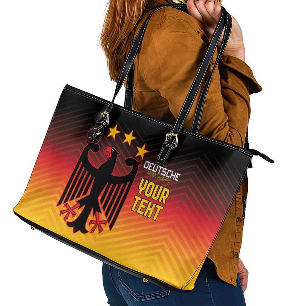 Custom Germany Football Leather Tote Bag Special Black Eagle Flag Style LT9