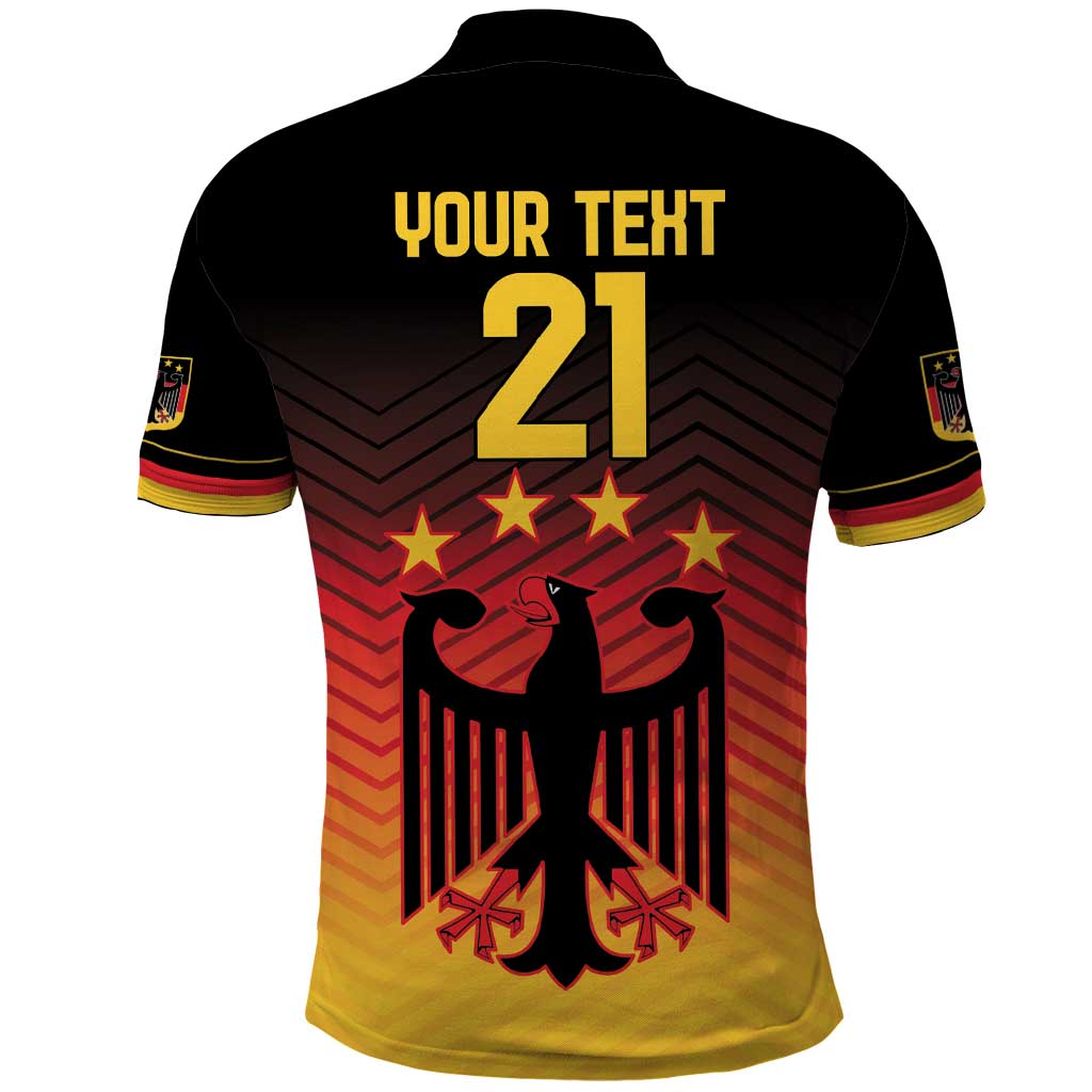 Custom Germany Football Polo Shirt Special Black Eagle Flag Style LT9