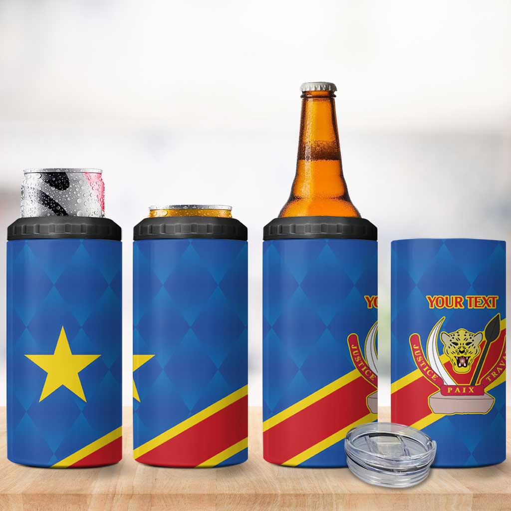 Africa DR of the Congo Personalized 4 in 1 Can Cooler Tumbler Flag Style LT9