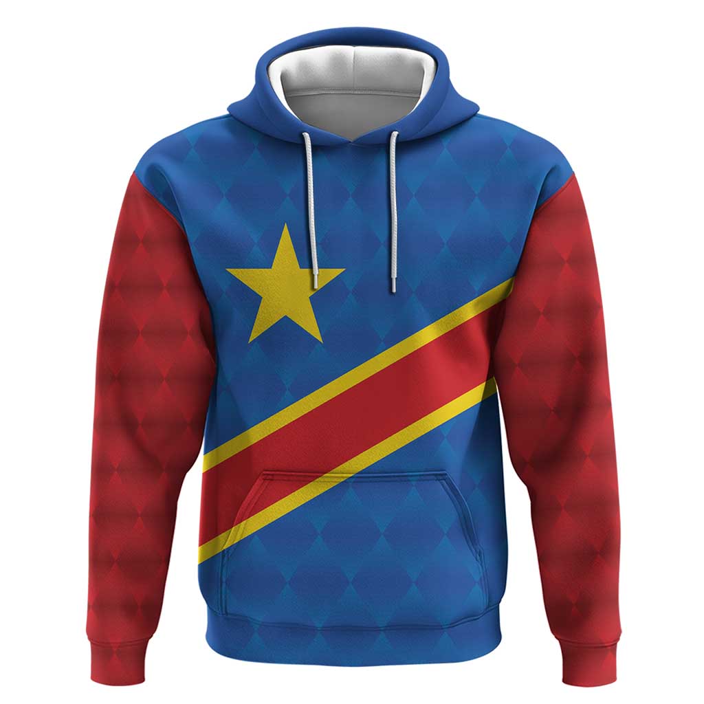 Democratic Republic of the Congo Personalized Hoodie Flag Style LT9