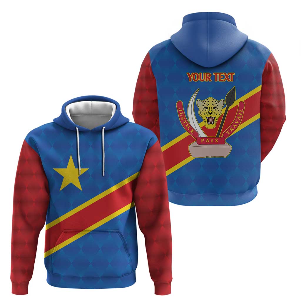 Democratic Republic of the Congo Personalized Hoodie Flag Style LT9