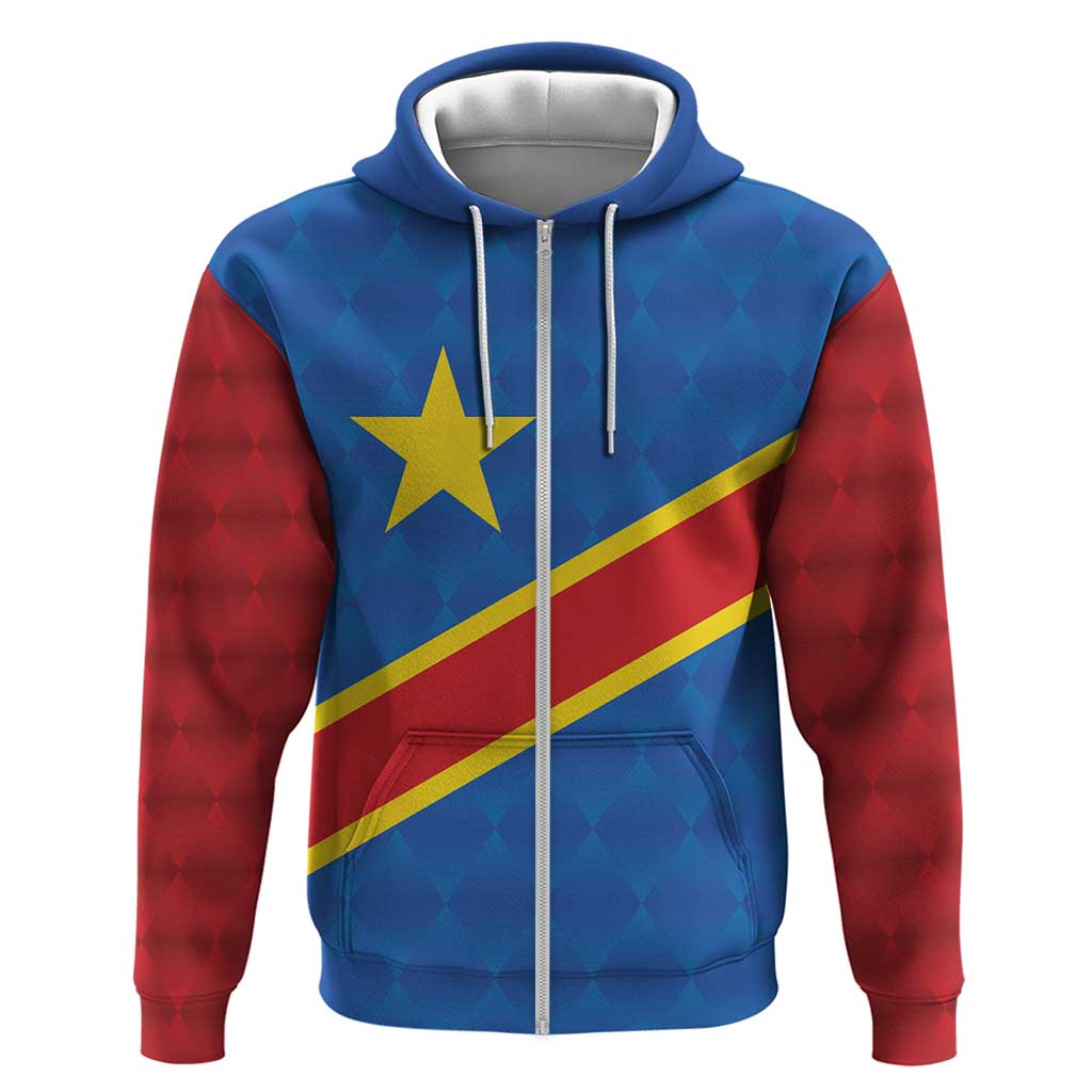 Democratic Republic of the Congo Personalized Hoodie Flag Style LT9