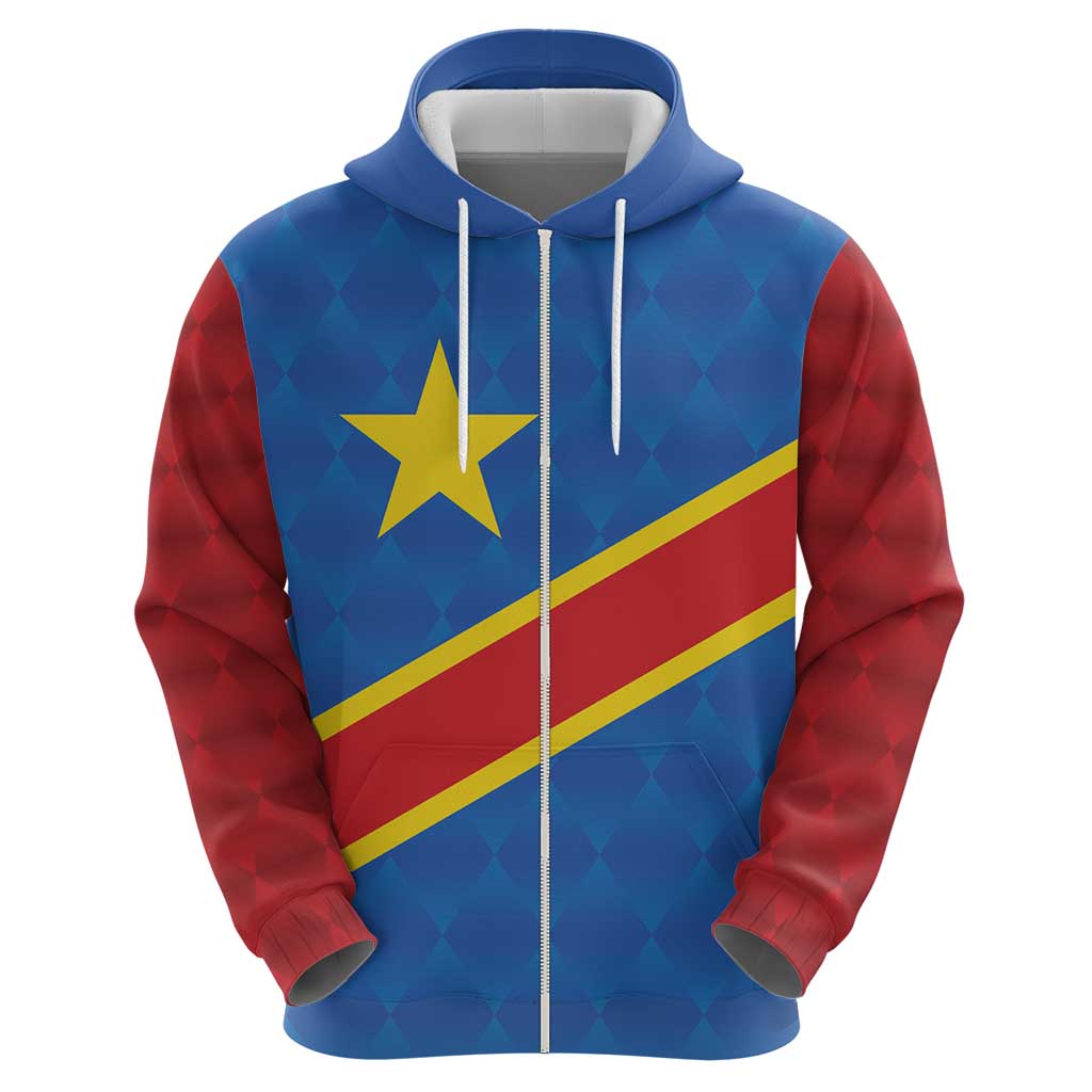 Democratic Republic of the Congo Personalized Hoodie Flag Style LT9