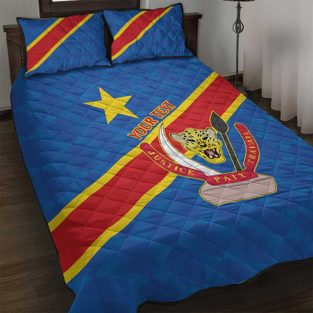 Africa DR of the Congo Personalized Quilt Bed Set Flag Style LT9