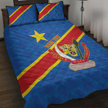 Africa DR of the Congo Personalized Quilt Bed Set Flag Style LT9