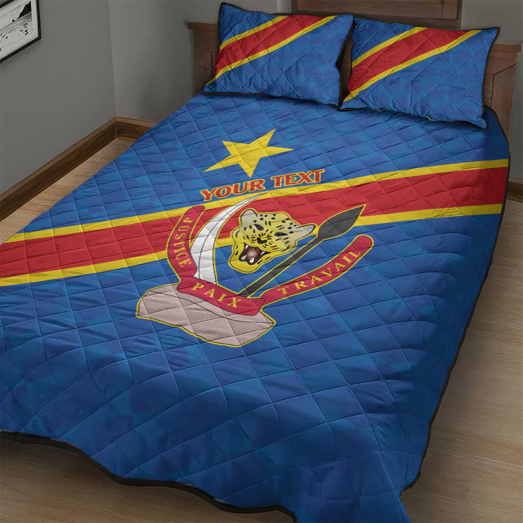 Africa DR of the Congo Personalized Quilt Bed Set Flag Style LT9