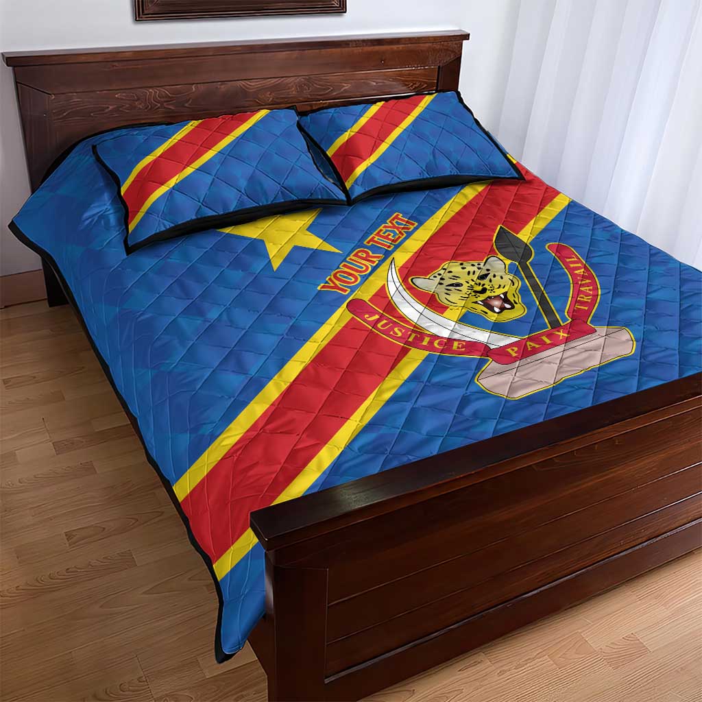Africa DR of the Congo Personalized Quilt Bed Set Flag Style LT9
