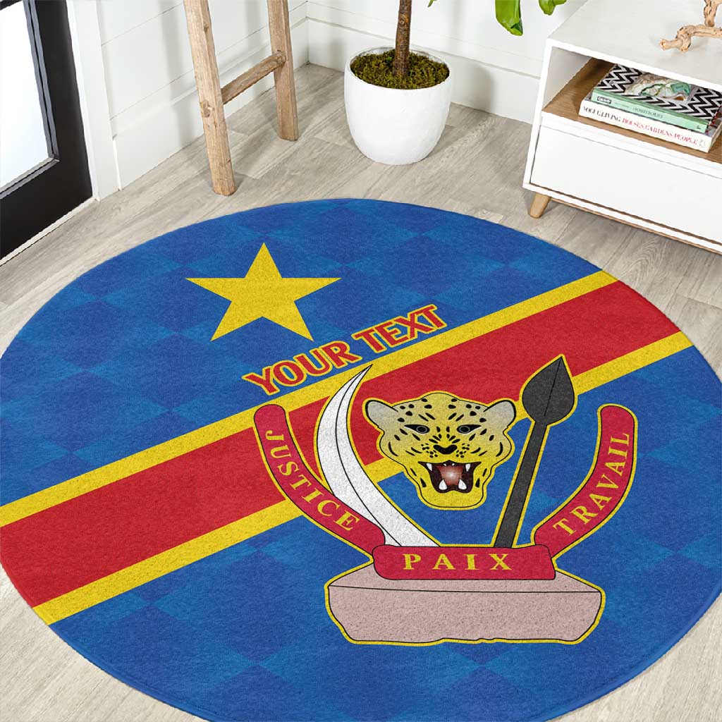 Africa DR of the Congo Personalized Round Carpet Flag Style LT9
