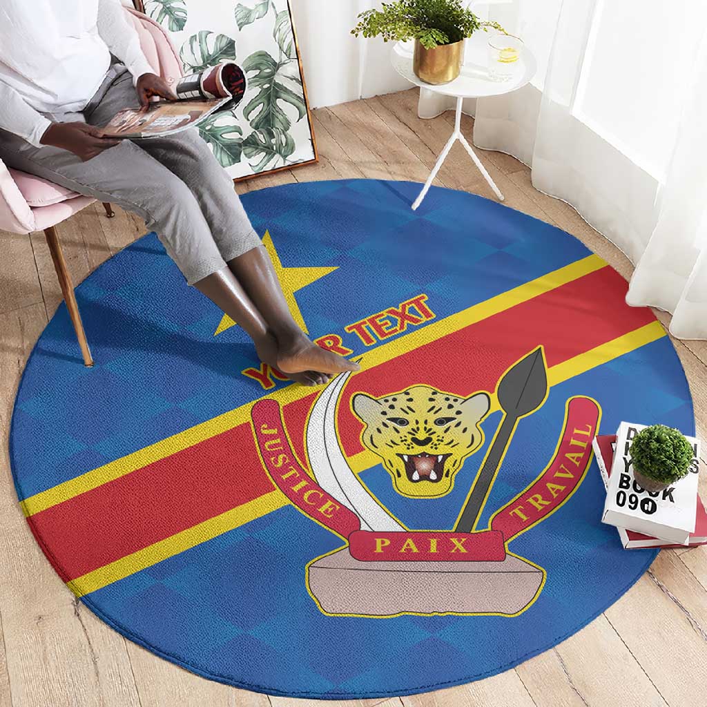 Africa DR of the Congo Personalized Round Carpet Flag Style LT9