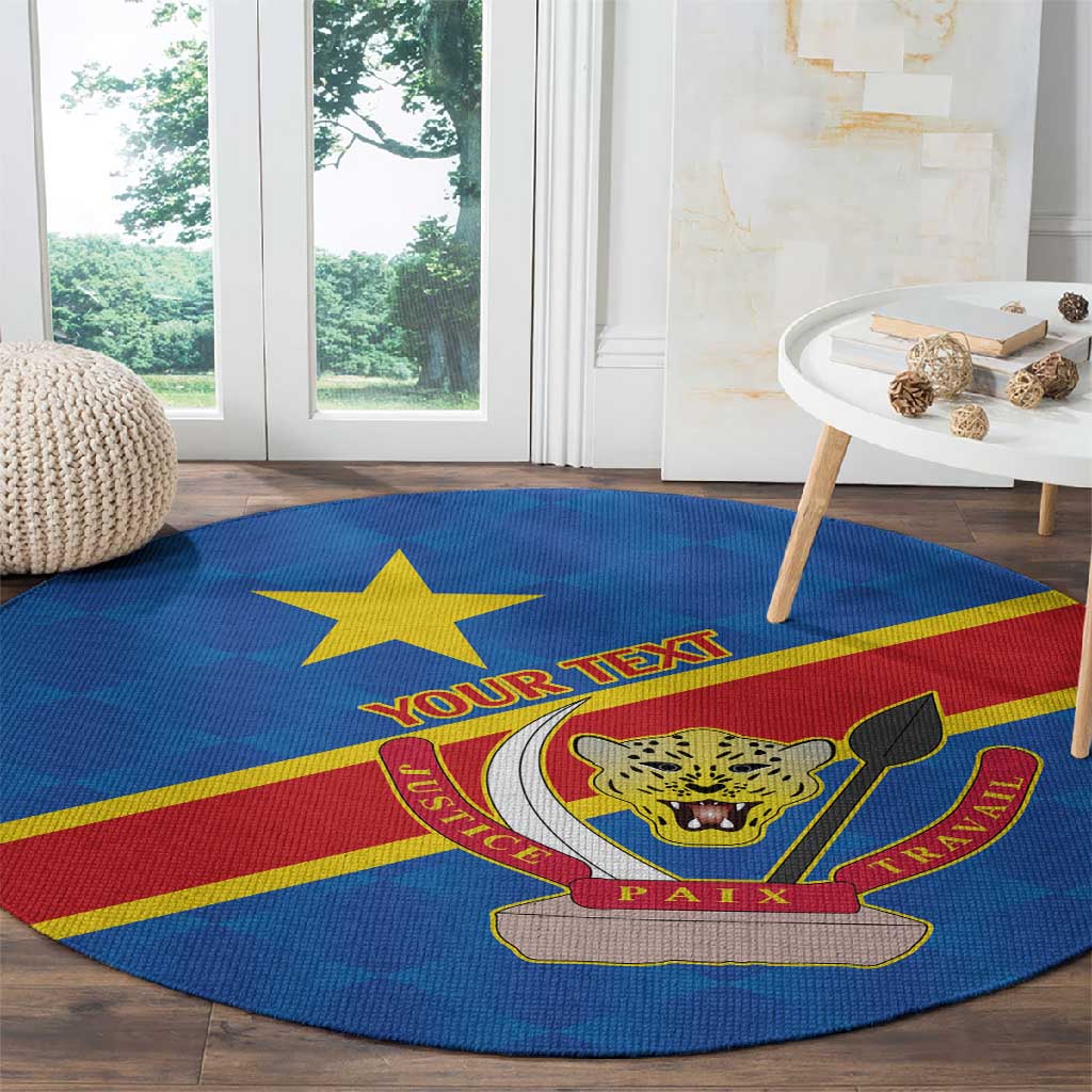 Africa DR of the Congo Personalized Round Carpet Flag Style LT9