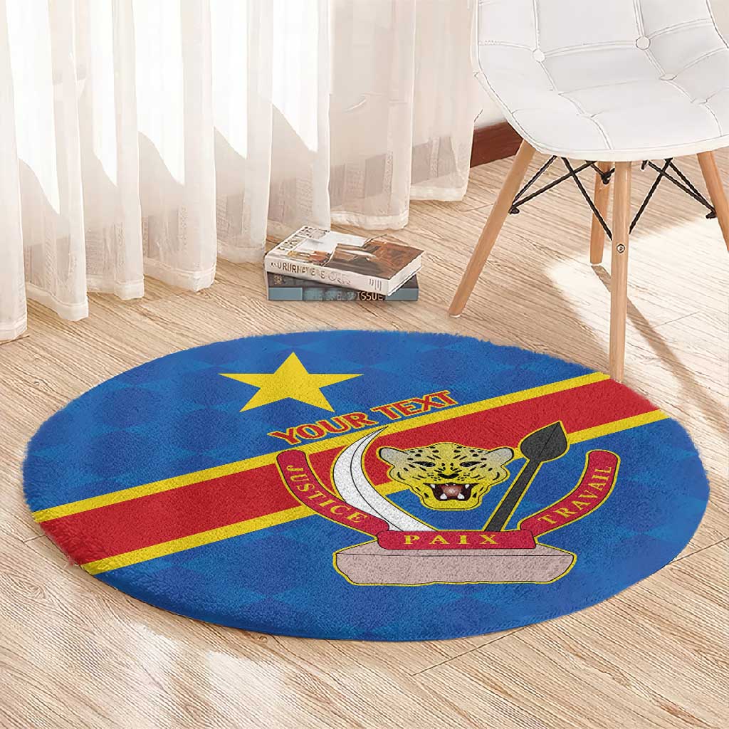Africa DR of the Congo Personalized Round Carpet Flag Style LT9