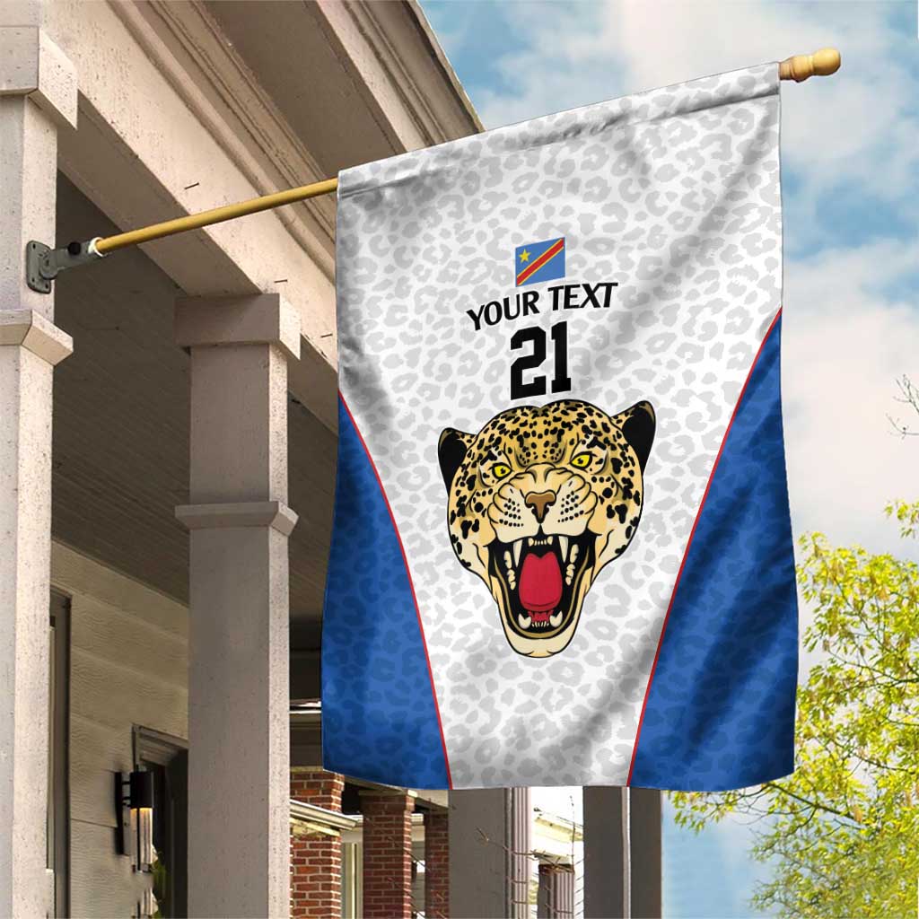 Africa DR Congo Football Custom Garden Flag White Leopard Skin Pattern LT9