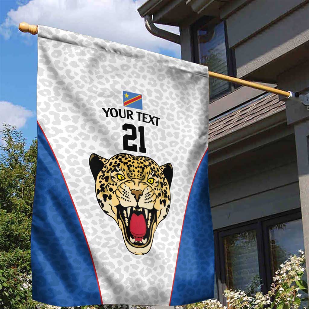 Africa DR Congo Football Custom Garden Flag White Leopard Skin Pattern LT9