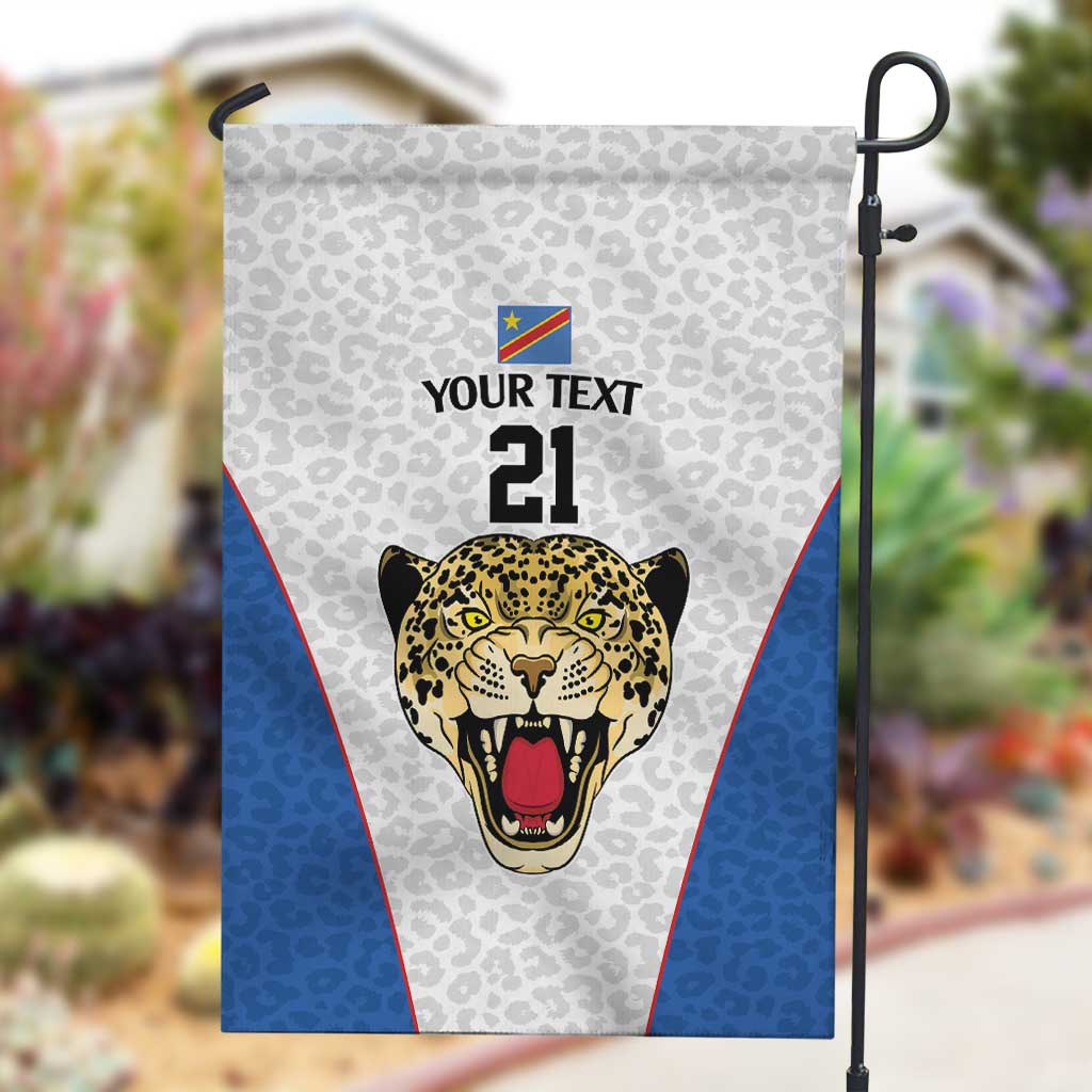 Africa DR Congo Football Custom Garden Flag White Leopard Skin Pattern LT9