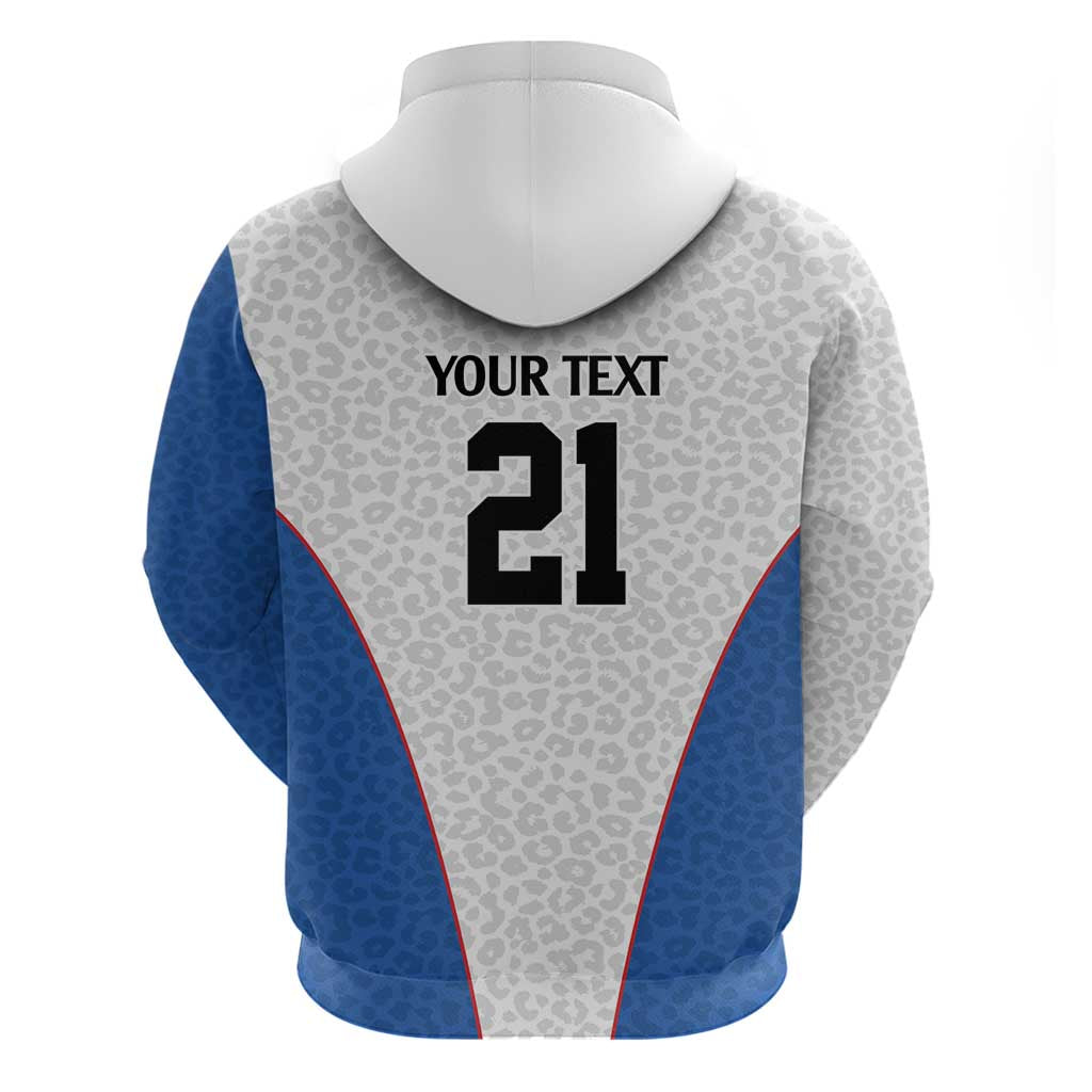 DR Congo Football Custom Hoodie White Leopard Skin Pattern LT9