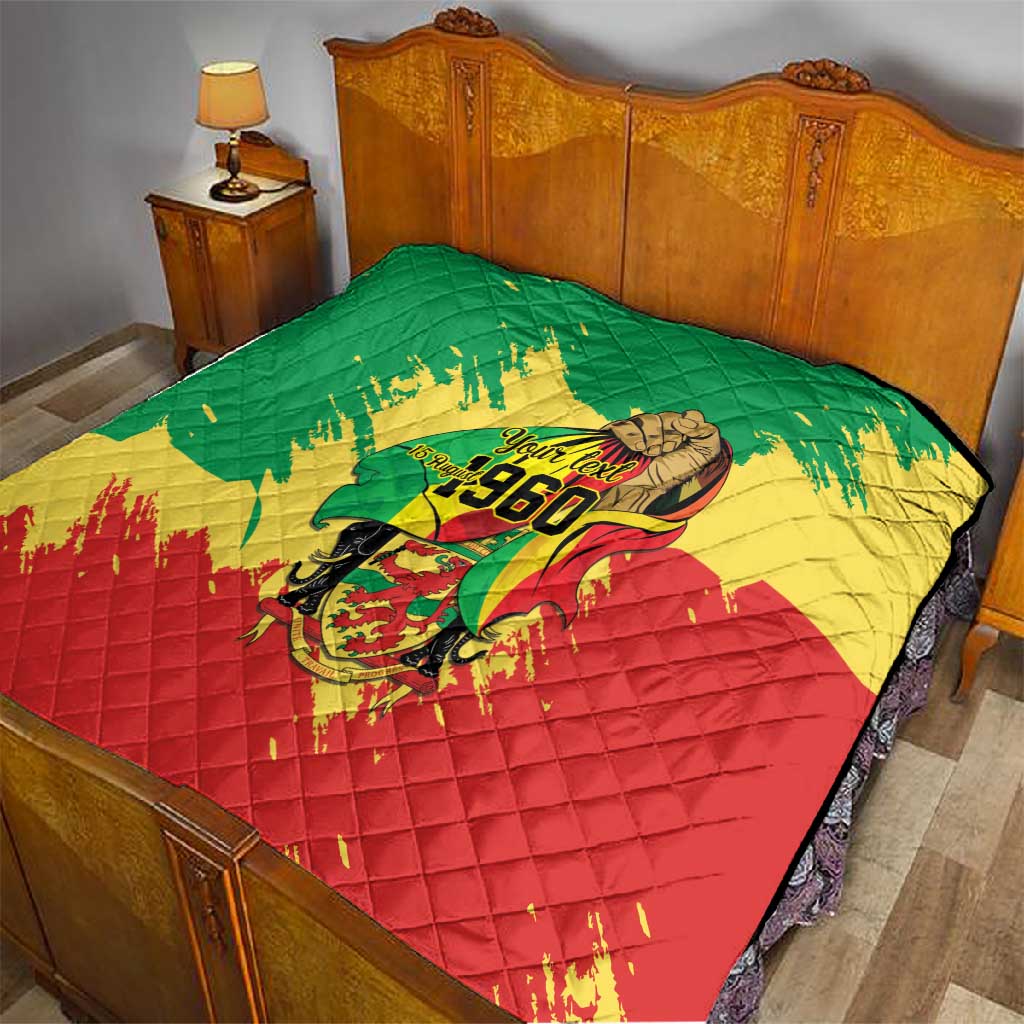 Republic of The Congo Independence Day Personalized Quilt Congo-Brazzaville Since 1960 LT9