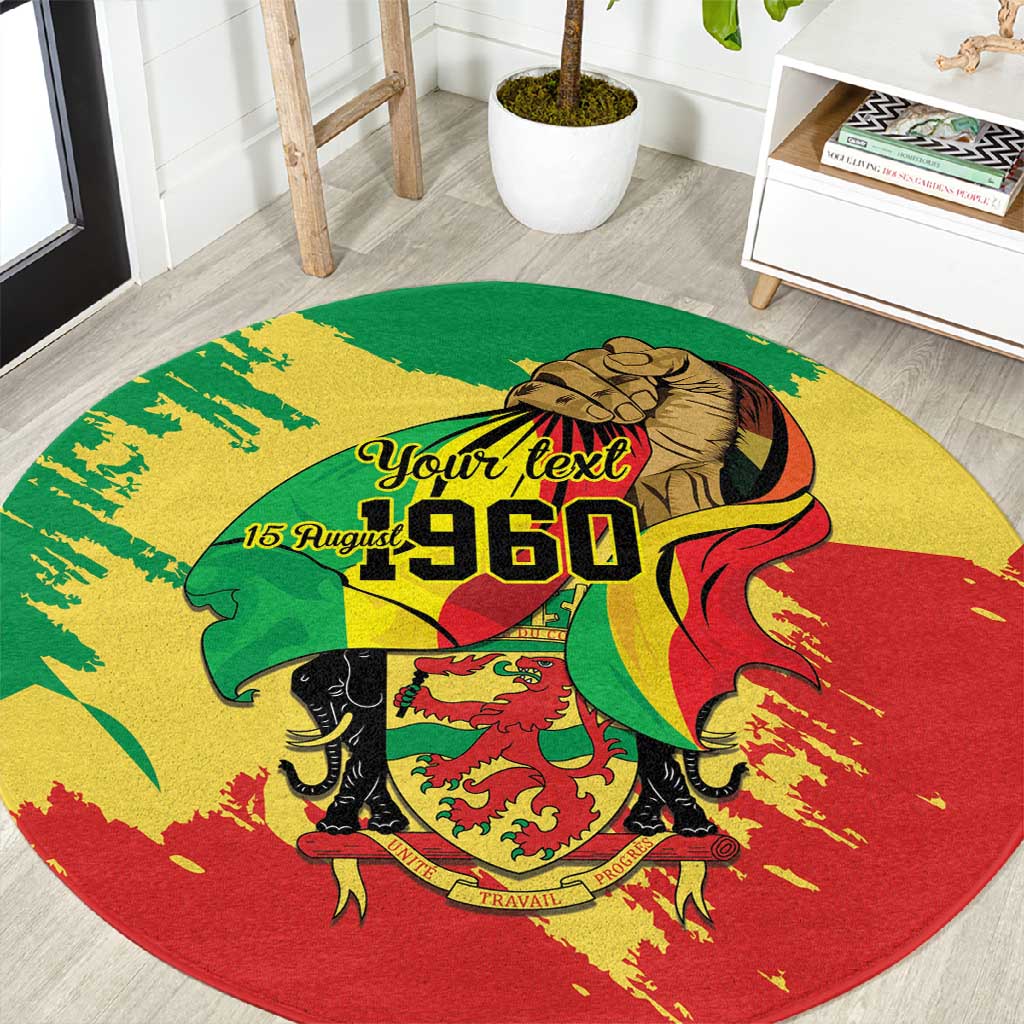 Republic of The Congo Independence Day Personalized Round Carpet Congo-Brazzaville Since 1960 LT9