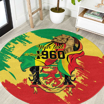Republic of The Congo Independence Day Personalized Round Carpet Congo-Brazzaville Since 1960 LT9