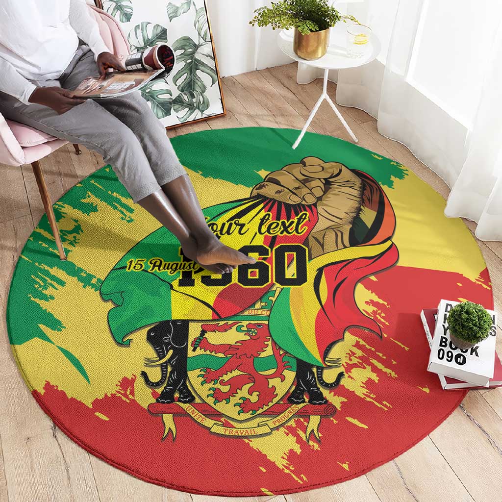 Republic of The Congo Independence Day Personalized Round Carpet Congo-Brazzaville Since 1960 LT9