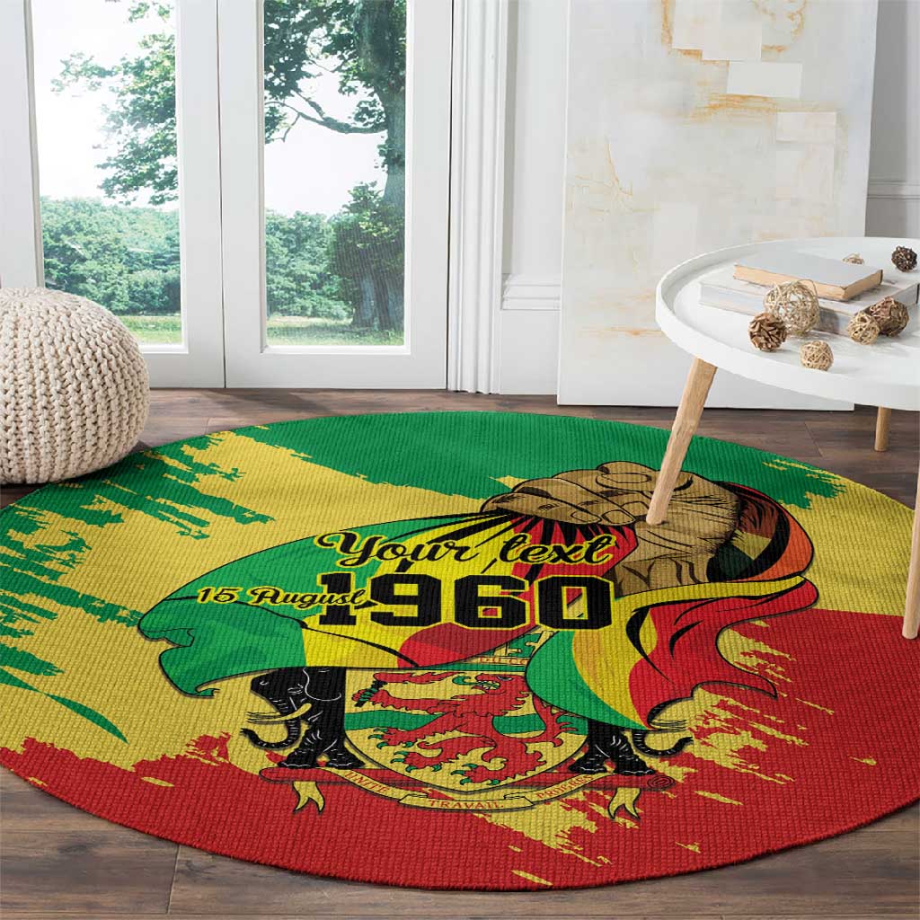 Republic of The Congo Independence Day Personalized Round Carpet Congo-Brazzaville Since 1960 LT9