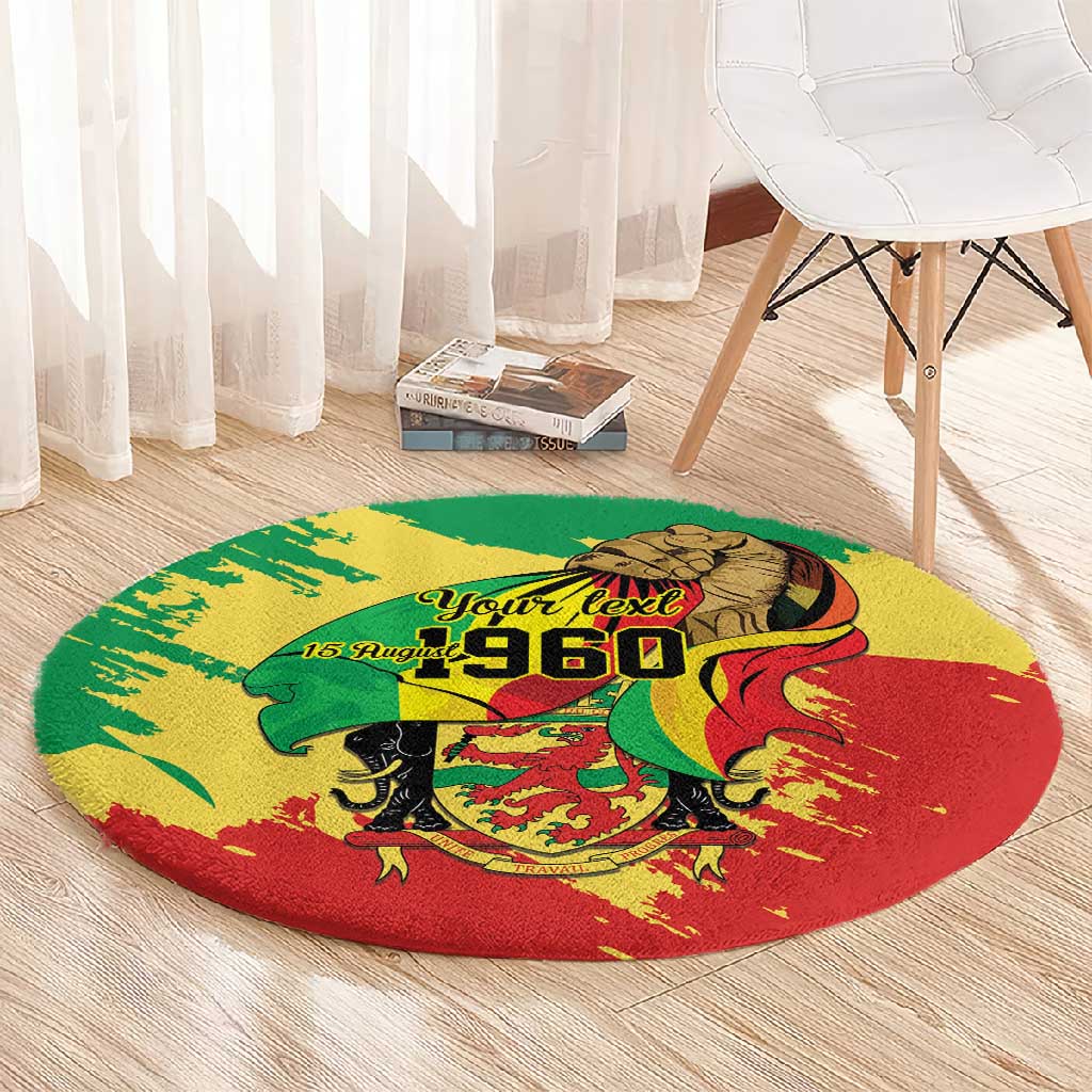 Republic of The Congo Independence Day Personalized Round Carpet Congo-Brazzaville Since 1960 LT9