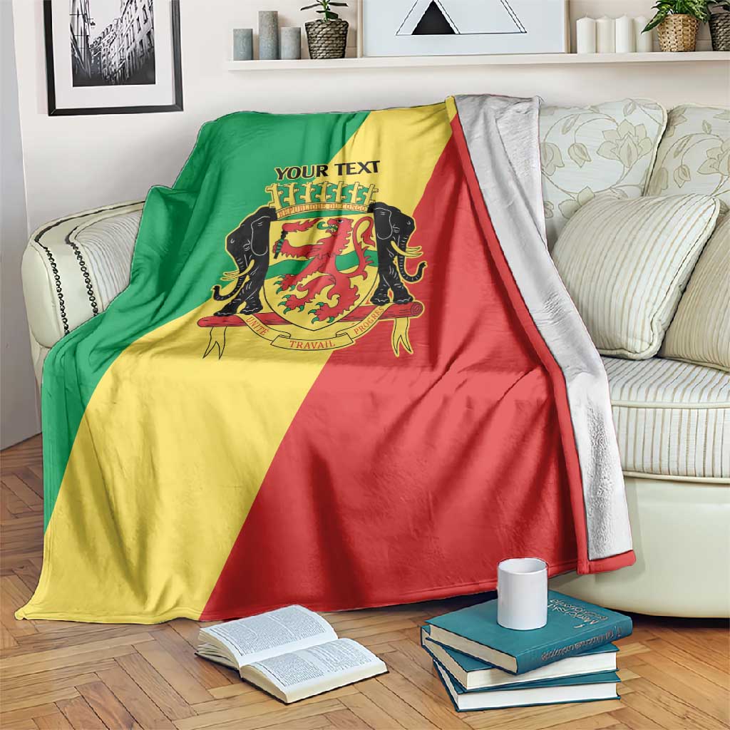 Republic of The Congo Personalized Blanket Simple Flag Style LT9