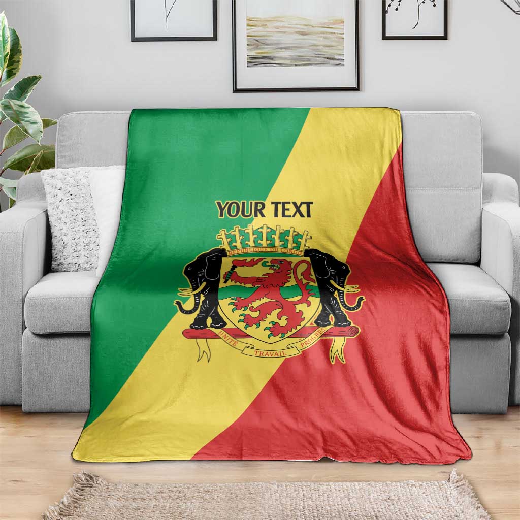 Republic of The Congo Personalized Blanket Simple Flag Style LT9