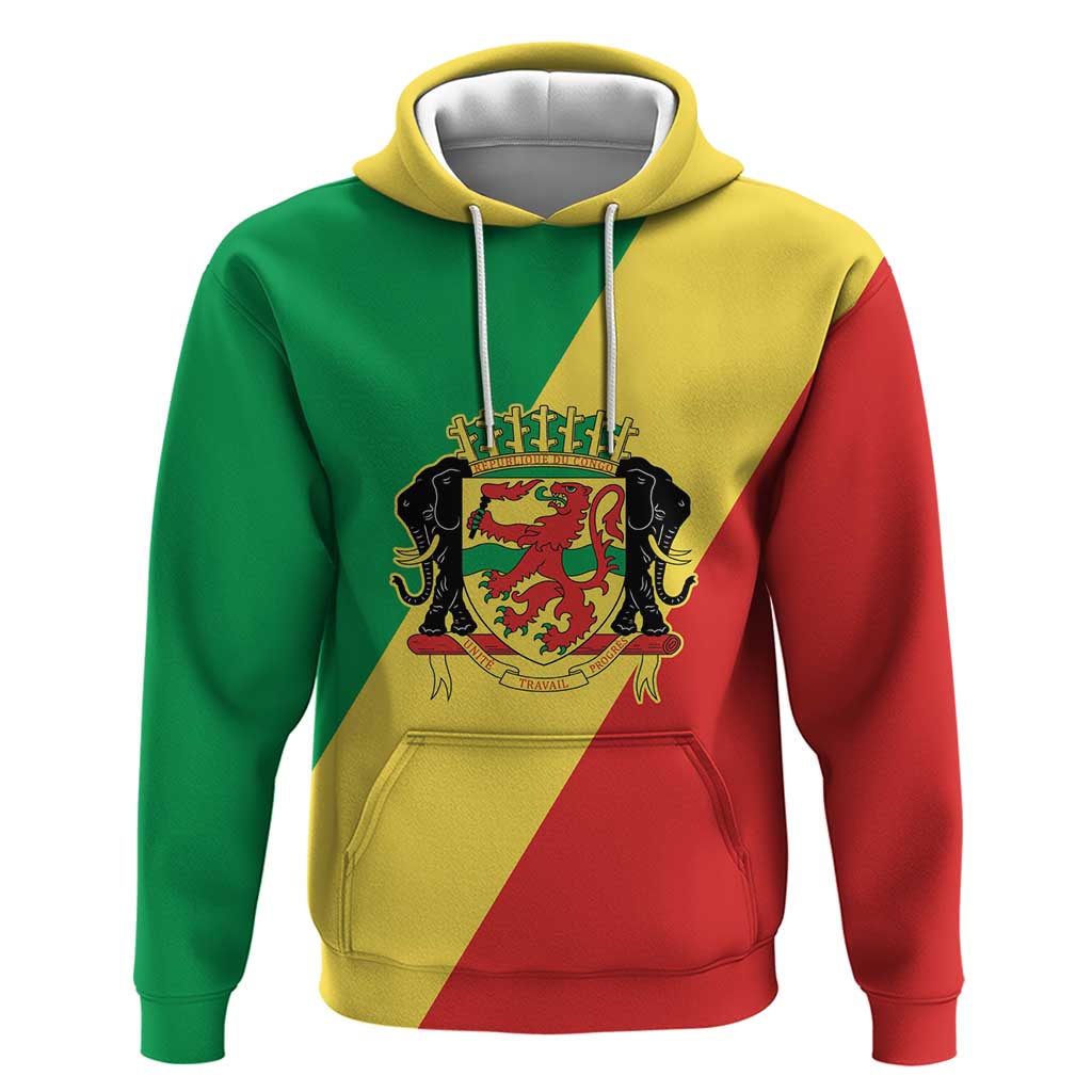 Republic of The Congo Personalized Hoodie Simple Flag Style LT9