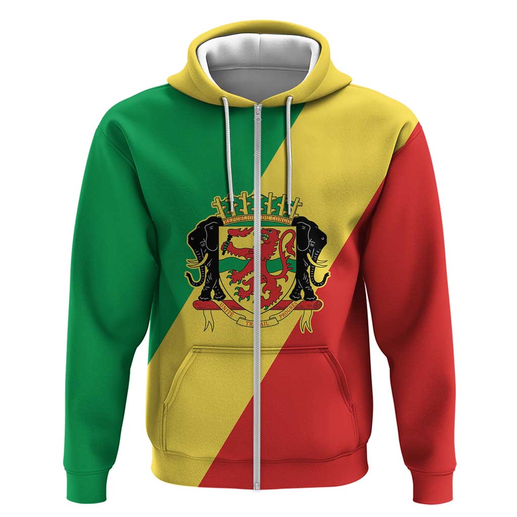 Republic of The Congo Personalized Hoodie Simple Flag Style LT9
