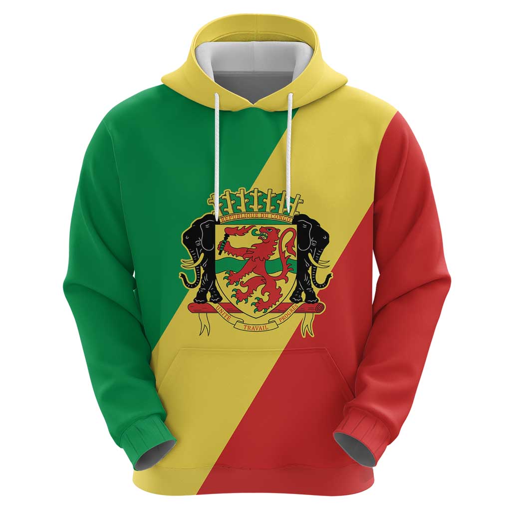 Republic of The Congo Personalized Hoodie Simple Flag Style LT9