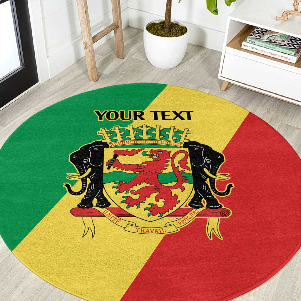 Republic of The Congo Personalized Round Carpet Simple Flag Style LT9