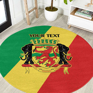 Republic of The Congo Personalized Round Carpet Simple Flag Style LT9