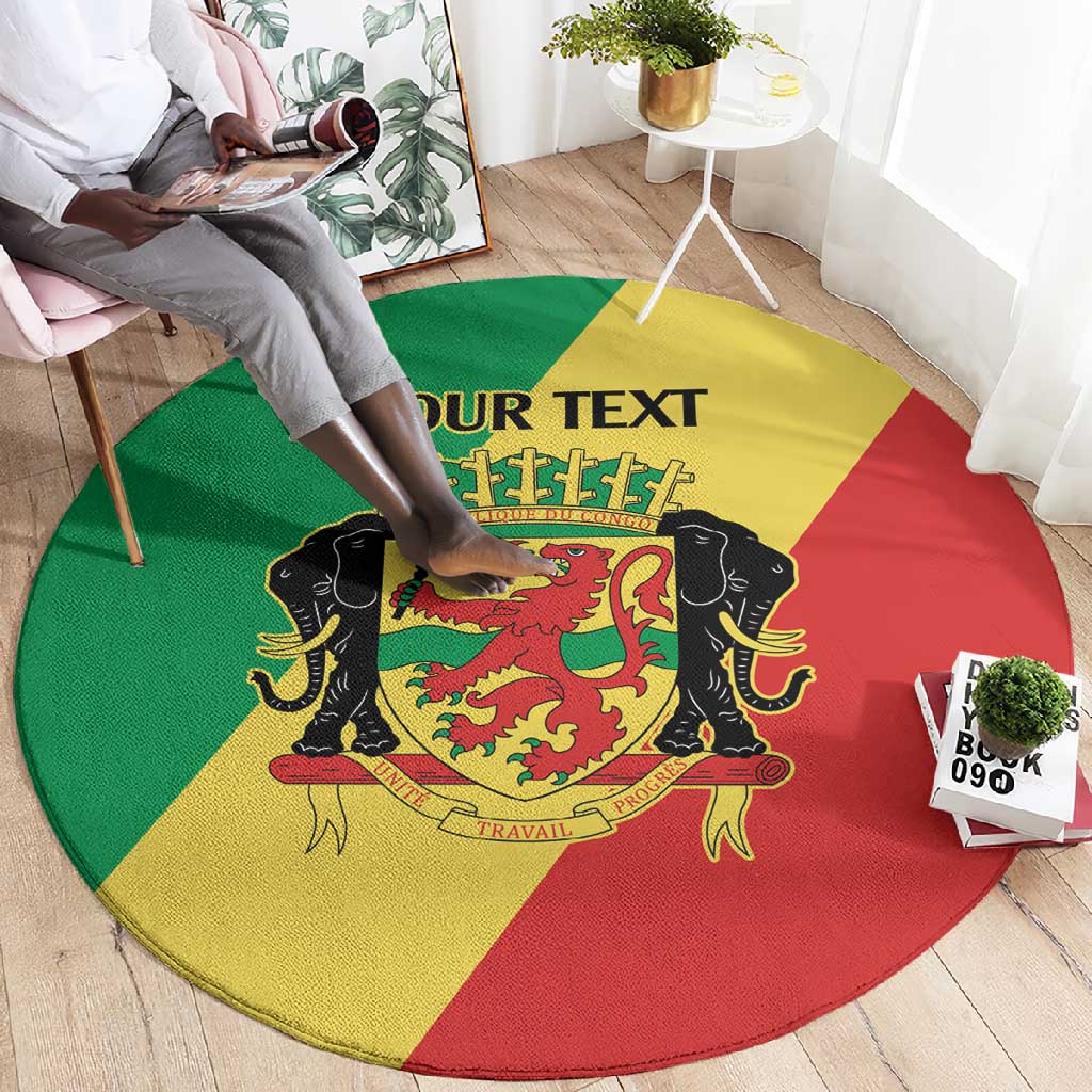 Republic of The Congo Personalized Round Carpet Simple Flag Style LT9