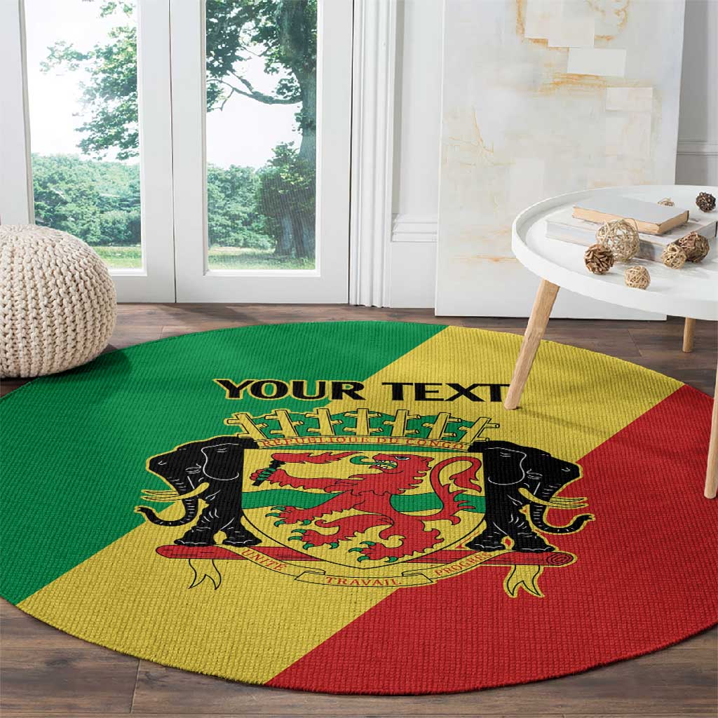 Republic of The Congo Personalized Round Carpet Simple Flag Style LT9