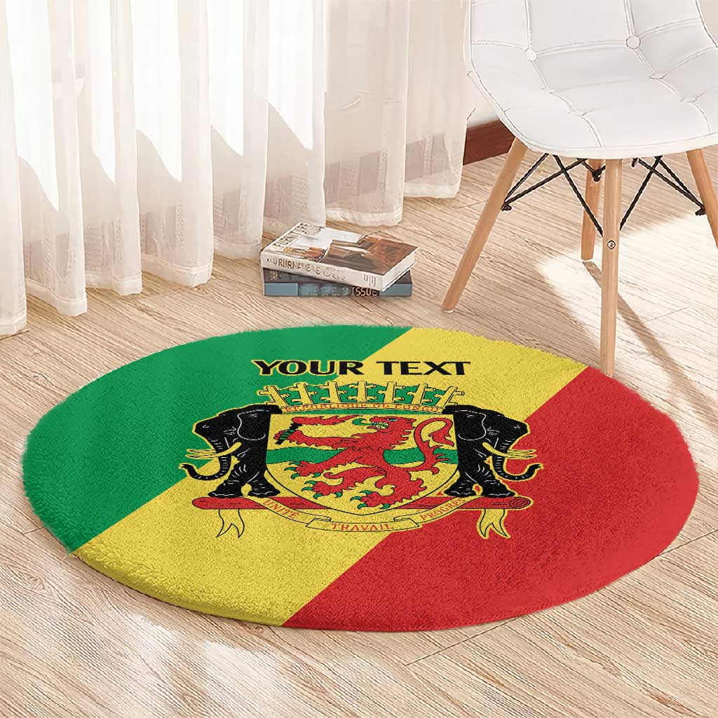 Republic of The Congo Personalized Round Carpet Simple Flag Style LT9