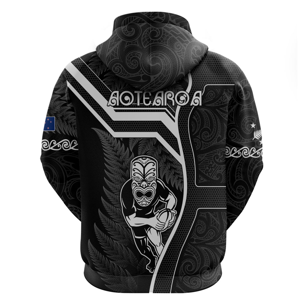 New Zealand Aotearoa Rugby Hoodie Black Fern Maori Tribal Sporty Style LT9