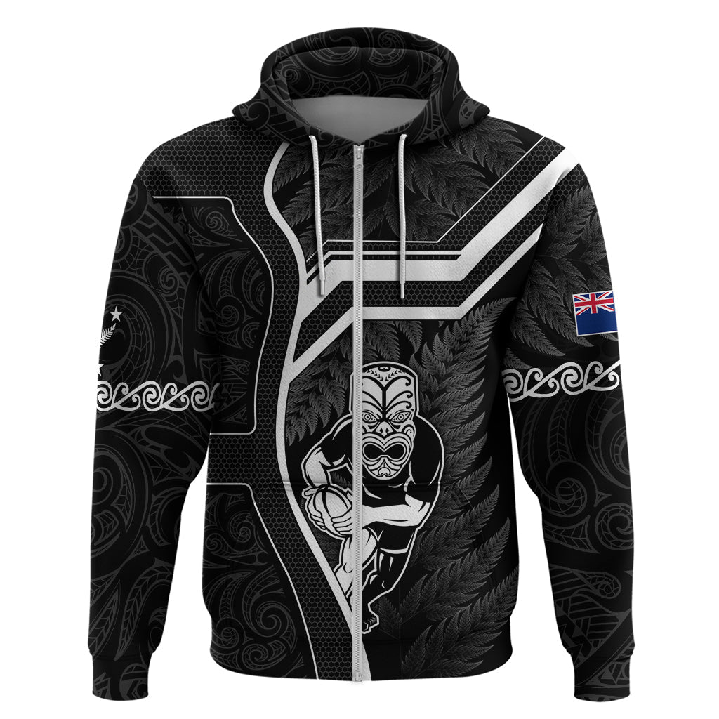 Custom New Zealand Aotearoa Rugby Hoodie Black Fern Maori Tribal Sporty Style LT9