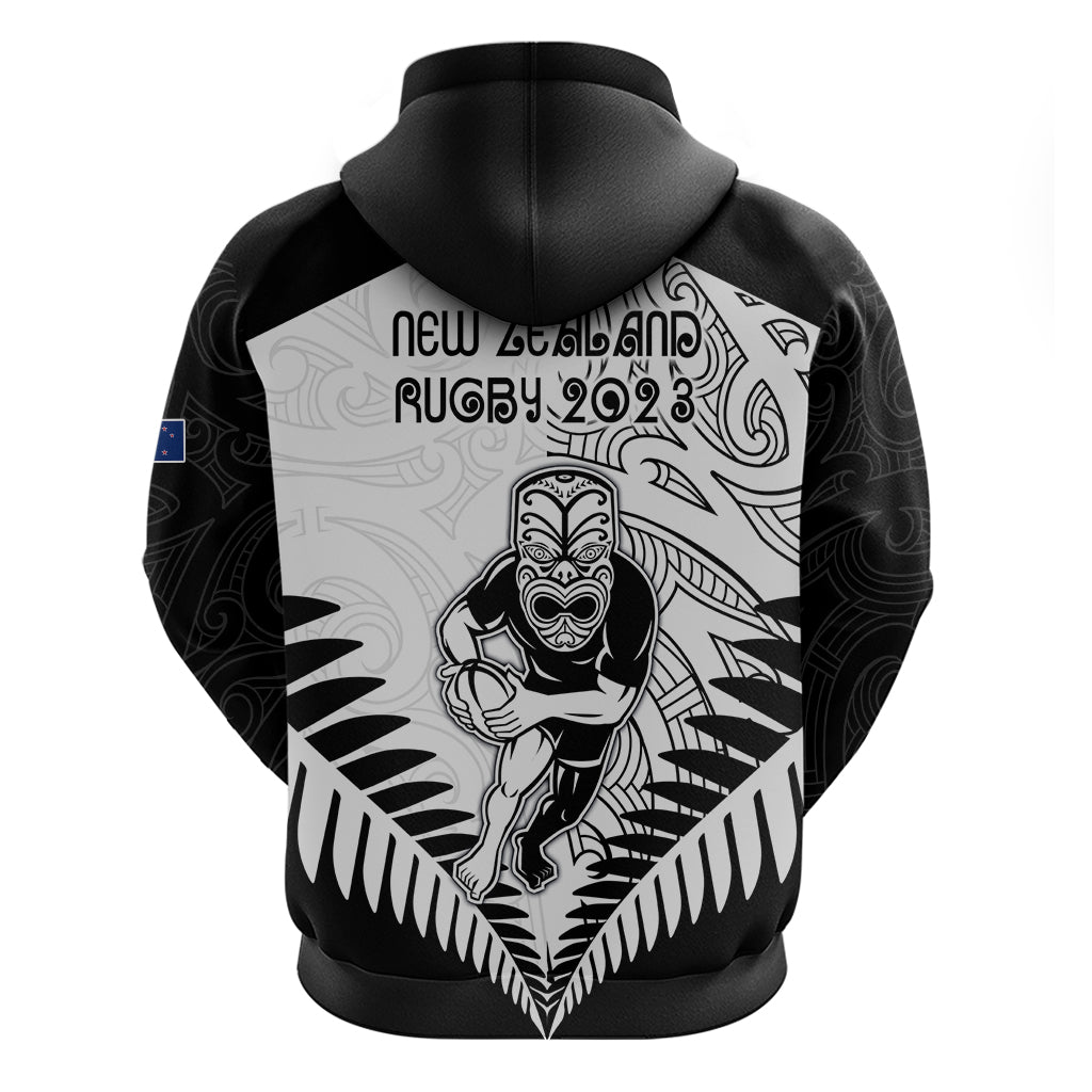 New Zealand Rugby Hoodie Proud Aoteroa Stylised Maori Koru LT9