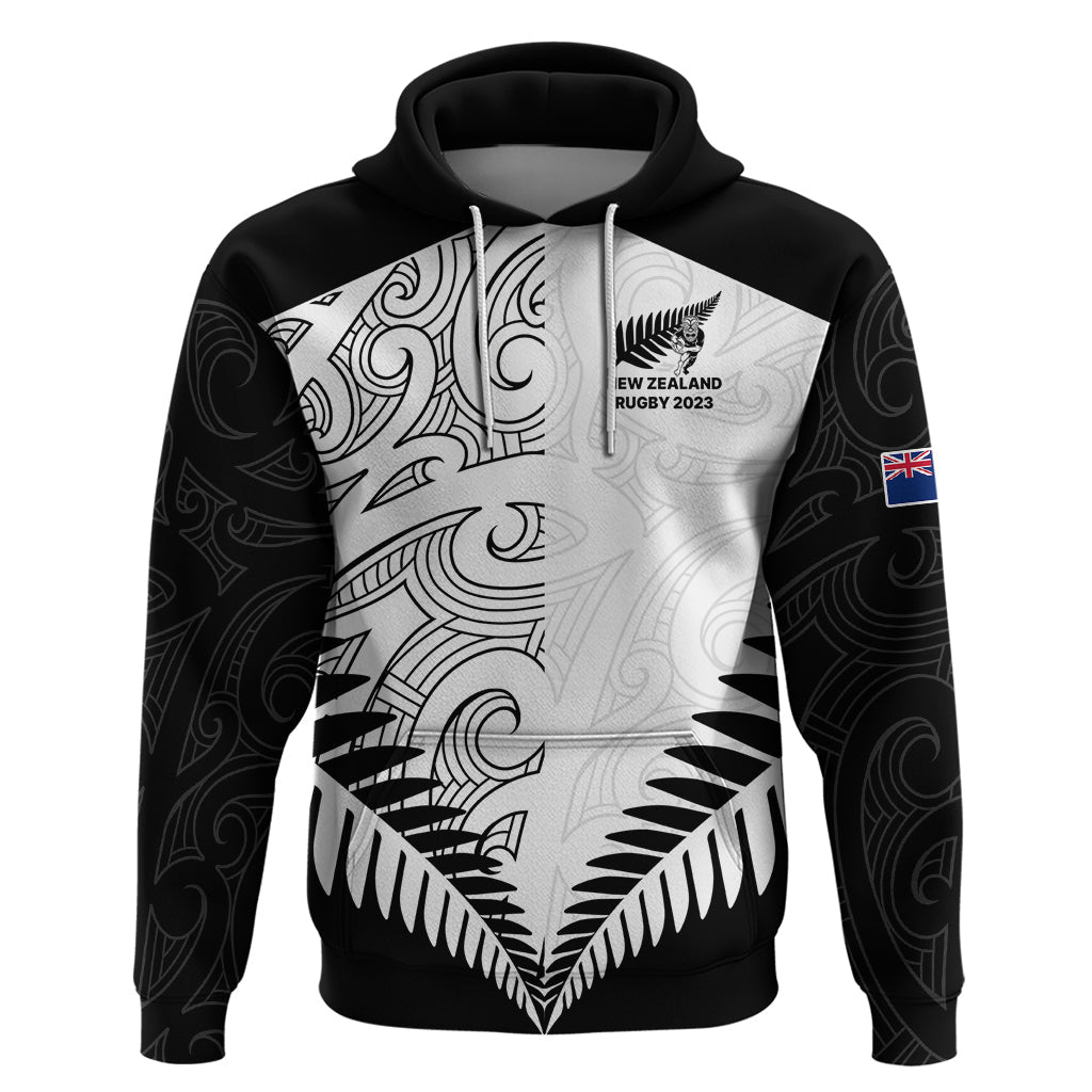 Custom New Zealand Rugby Hoodie Proud Aoteroa Stylised Maori Koru LT9