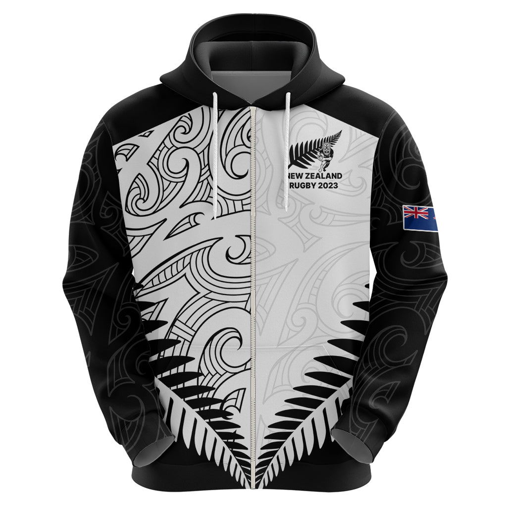 Custom New Zealand Rugby Hoodie Proud Aoteroa Stylised Maori Koru LT9