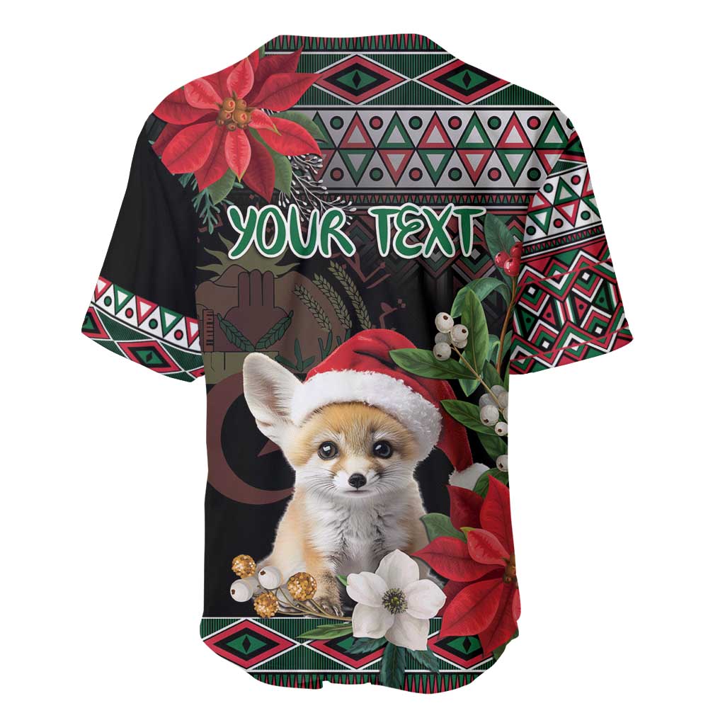 Algeria Christmas Personalized Baseball Jersey Fennec Fox Santa and Traditional Pattern LT9