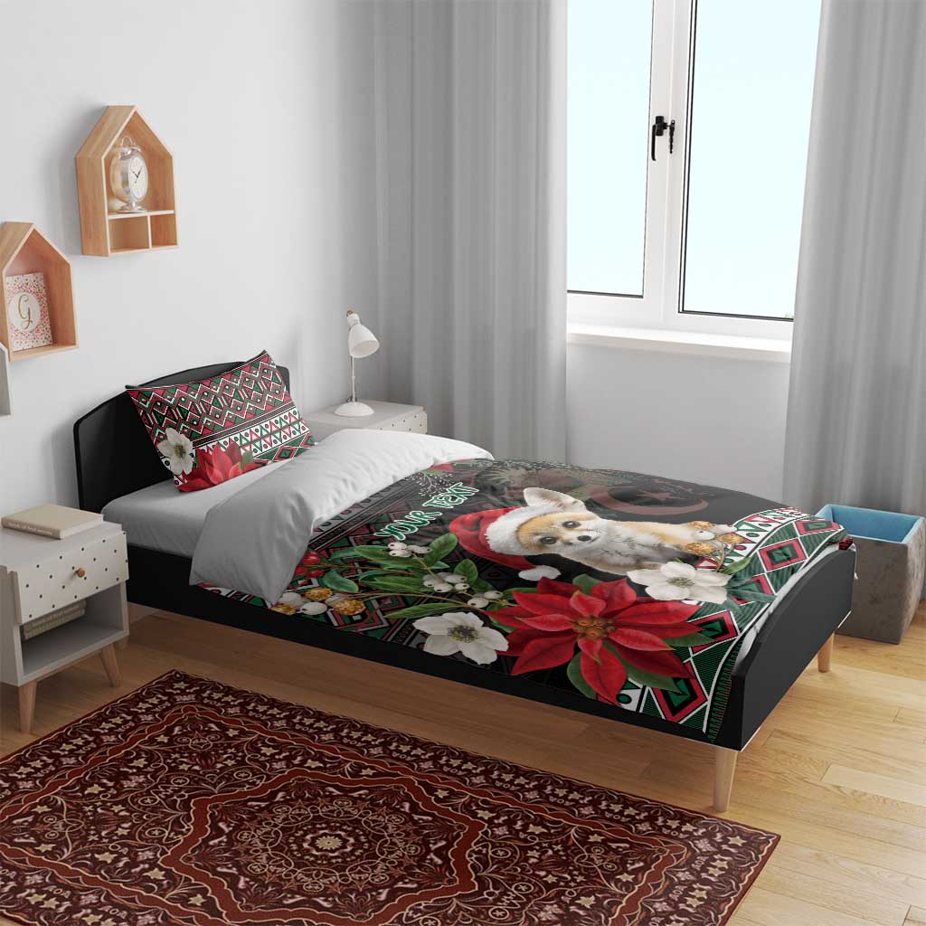 Algeria Christmas Personalized Bedding Set Fennec Fox Santa and Traditional Pattern LT9