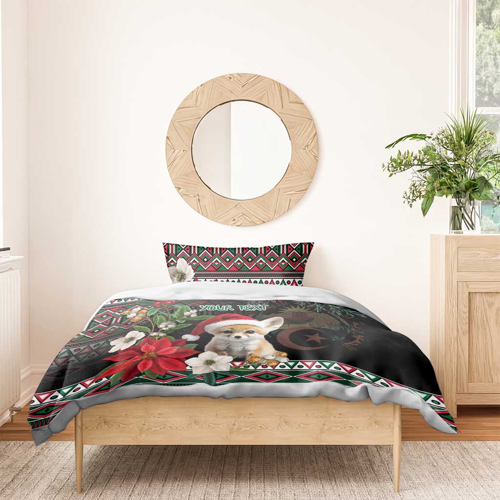 Algeria Christmas Personalized Bedding Set Fennec Fox Santa and Traditional Pattern LT9