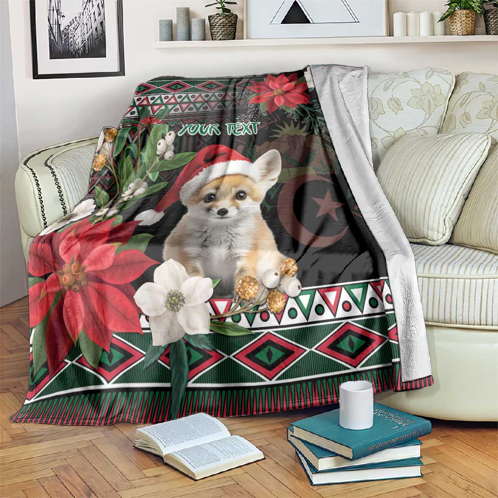 Algeria Christmas Personalized Blanket Fennec Fox Santa and Traditional Pattern LT9