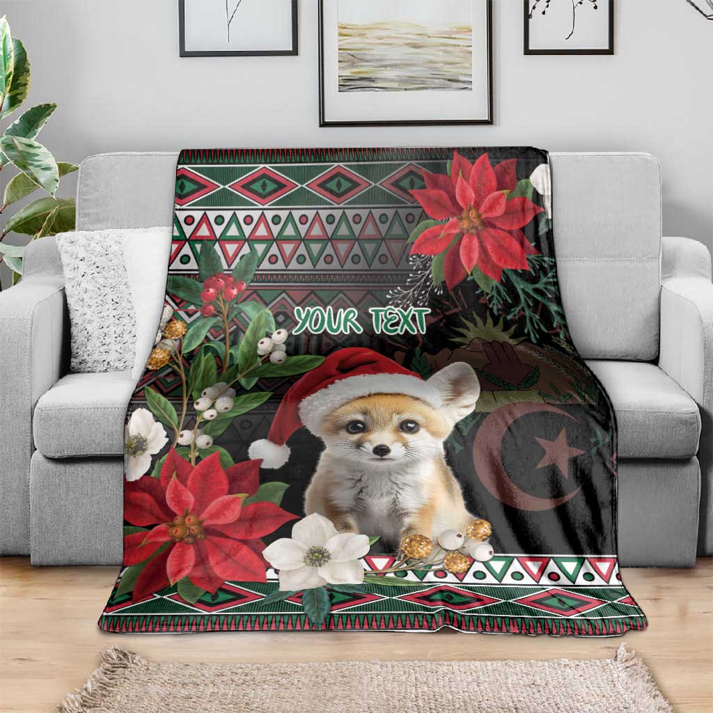 Algeria Christmas Personalized Blanket Fennec Fox Santa and Traditional Pattern LT9