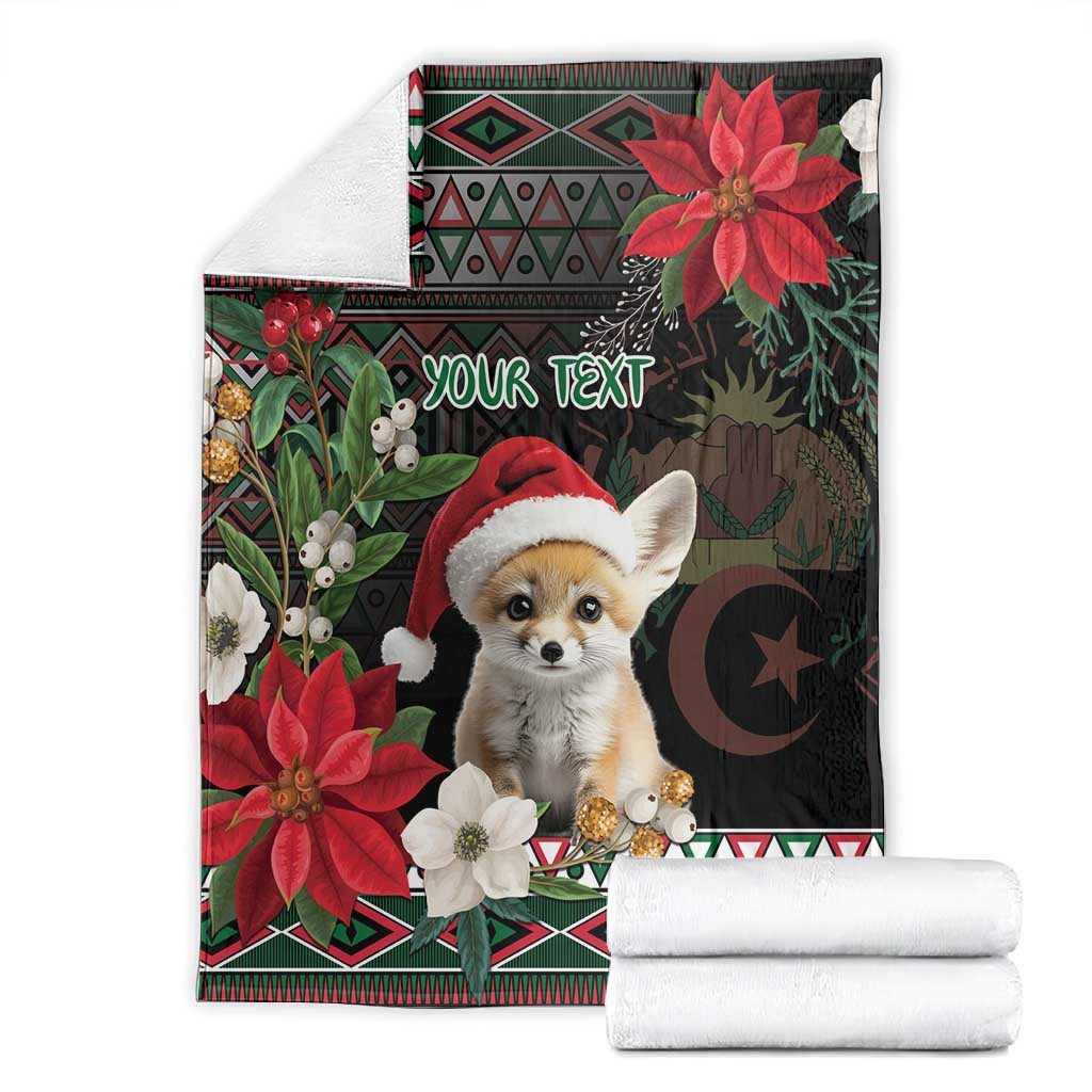Algeria Christmas Personalized Blanket Fennec Fox Santa and Traditional Pattern LT9