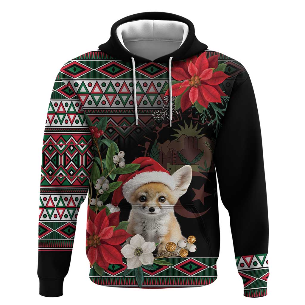 Algeria Christmas Personalized Hoodie Fennec Fox Santa and Traditional Pattern LT9